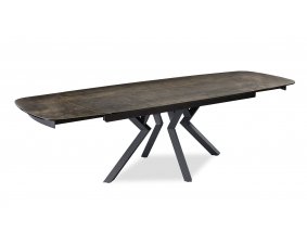 Table extensible forme tonneau coloris fer rouillé ANEMONE