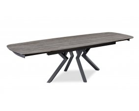Table extensible céramique forme tonneau grise ANEMONE