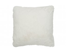 Lot de 4 coussins blanc imitation fourrure polyester 45cm COSY