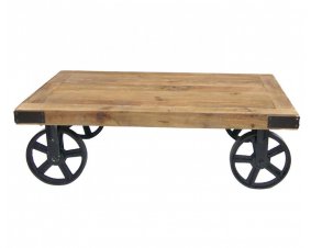 Table basse industrielle sur roulettes WHEEL