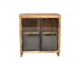 Buffet industriel 2 portes bois et métal 95cm LINCOLN