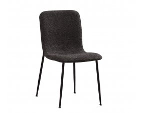 Lot de 2 chaises modernes tissu bouclé gris ASTRID