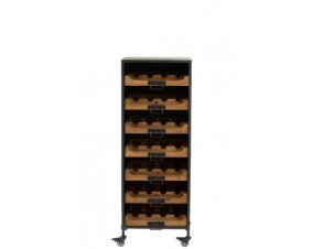 Armoire à roulettes range bouteille avec tiroirs industrielle WINE