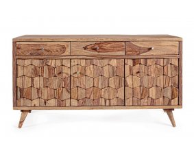 Bahut en bois massif motifs mosaïque style scandinave OSLO