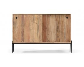 Buffet 2 portes coulissantes scandinave bois d'acacia 120cm NICK