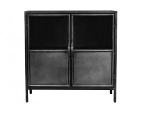 Buffet 2 portes industriel en métal noir 90cm SLATE