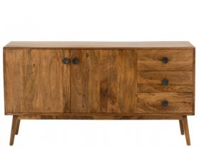 Buffet bois massif manguier style industriel 145cm STEVE