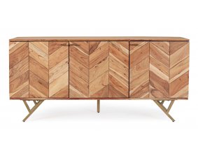 Buffet en acacia massif marqueterie moderne 160cm AXEL