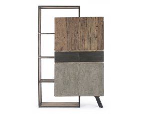 Buffet haut moderne bois métal béton BRADFORD