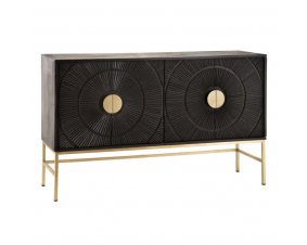 Buffet moderne bois massif noir et or 150cm RITCH