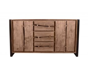 Buffet style industriel bois massif et métal MONTANA