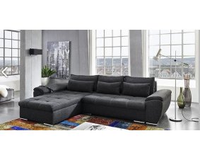 Canapé d'angle tissu gris chiné moderne SHAFT