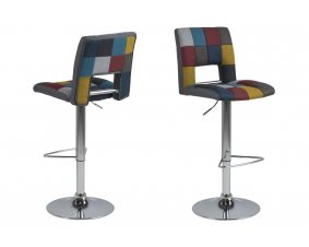 Chaise de bar patchwork design (lot de 2) ARLEKIN