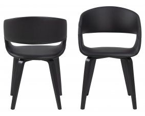 Chaise design noire (lot de 2) ROMA