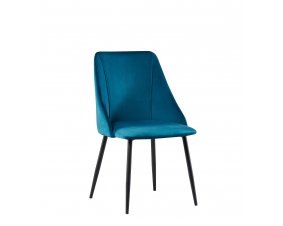 Chaise design velours bleu canard QUARTZ