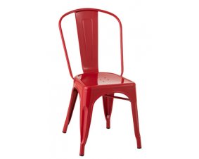 Chaise industrielle rouge en métal (lot de 2) SYREX