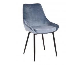 Chaise moderne bleue en velours ELEGANCE