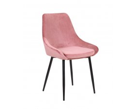 Lot de 2 Chaises modernes en velours rose ELEGANCE