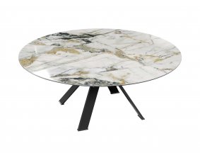 Table ronde céramique extensible effet marbre JULIE