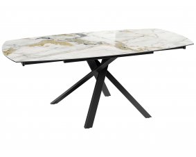 Table céramique effet marbre avec allonges KHEOPS