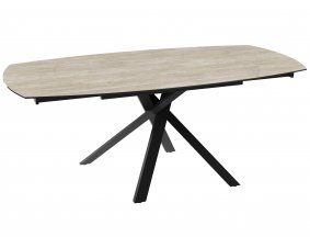 Table céramique travertin avec allonges KHEOPS