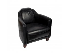 Fauteuil cigare cuir noir HORSE