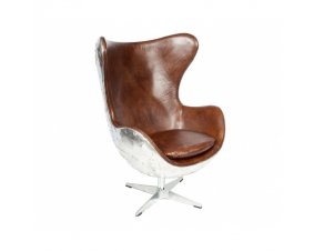 Fauteuil pivotant cuir et alu design AERONOTIK