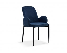 Chaise fauteuil moderne en tissu VALENTINE-Bleu