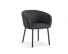 Lot de 2 chaises fauteuils design matelassée tissu gris GIA