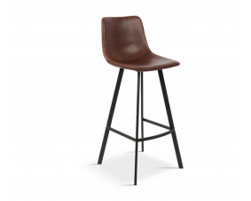 Lot de 2 Chaises de bar marron style vintage HIPSTER 78 cm 