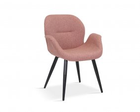 Lot de 2 chaises fauteuils en tissu rose moderne LEY