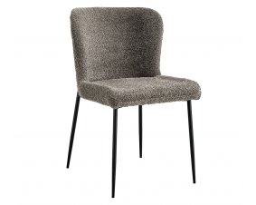 Lot de 2 chaises modernes en tissu teddy taupe ELIN
