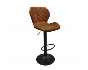 Lot de 2 chaises de bar industrielles réglables marron PORTO