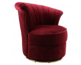 Fauteuil velours rouge FLORA