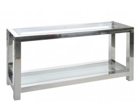 Console en verre et chrome moderne BADABEST
