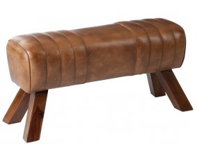 Banc de gymnastique en cuir et bois WHITHLOCK