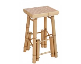 Tabouret de bar en bambou naturel style exotique TAHITI