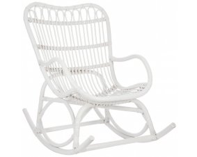 Rocking-chair rotin blanc FARNIENTE