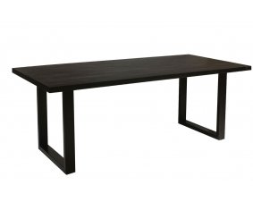 Table à manger moderne avec plateau en bois massif noir 180cm AJACCIO