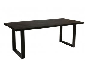 Table à manger moderne avec plateau en bois massif noir 200cm AJACCIO