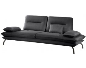 Canapé 2 places moderne en tissu noir DELIA