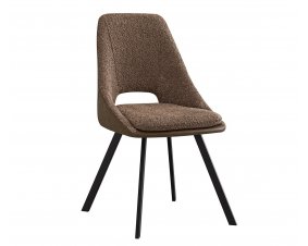 Lot de 2 chaises modernes en tissu marron teddy et simili cuir SOHO