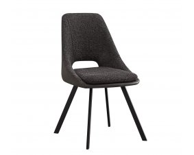 Lot de 2 chaises modernes en tissu gris teddy et simili cuir SOHO