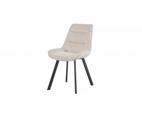 Chaise velours beige fine rayure avec poignée SOPHIE