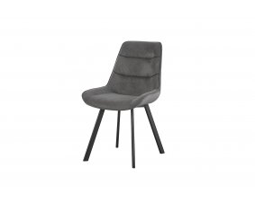 Chaise velours gris fine rayure avec poignée SOPHIE