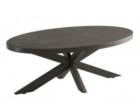 Table basse ovale moderne bois noir piétement étoile CALVI