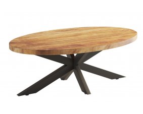 Table basse ovale industrielle bois et métal 130cm CALVI