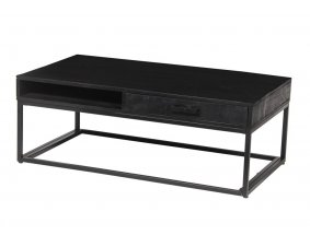 Table basse rectangulaire bois massif noir 110cm VICTOR
