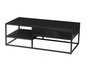 Table basse moderne bois noir et métal 120cm OLIVIA