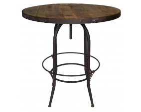 Table de bar ronde réglable industrielle 90cm SALY